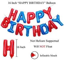 Shoppingdreams Happy Birthday Letter Foil Balloon for Birthday Decoration/Anniversary Party Decoration (Red  Blue)-thumb1