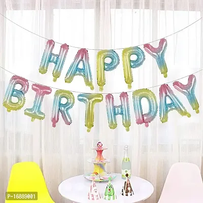 Shoppingdreams Happy Birthday Letter Foil Balloon for Birthday Decoration/Anniversary Party Decoration (Multishaded)-thumb3