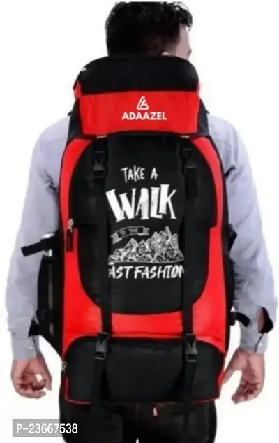 ADAAZEL 70L Travel bag Rucksack bag Hiking/Trekking/Camping/Travelling/lugguge-Navy-Blue-RED-One Poket-thumb2