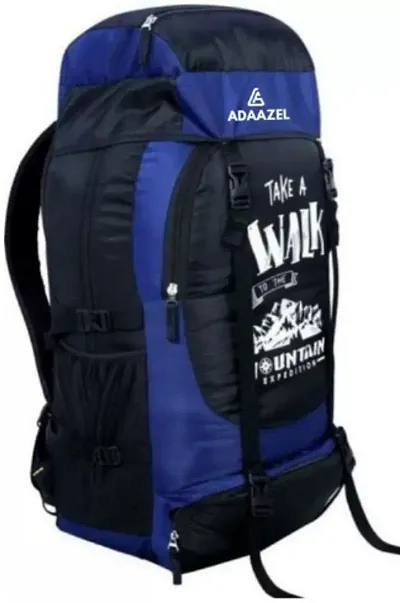 ADAAZEL 70L Travel bag Rucksack bag Hiking/Trekking/Camping/Travelling/lugguge-Navy-Blue-Black-One Poket