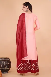 Embroidery kurta palazzo and dupatta-thumb2