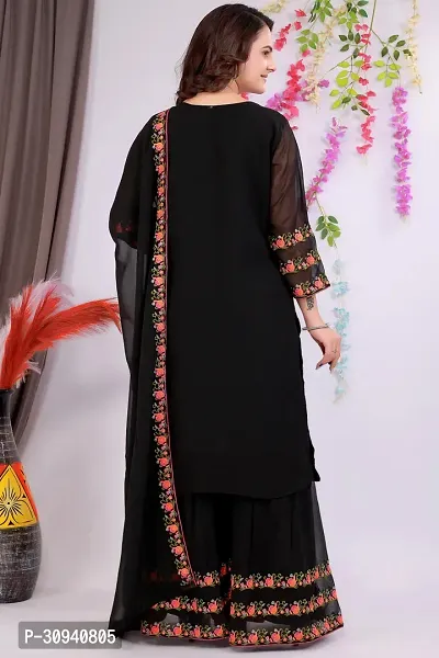 Embroidery Kurti Palazzo with Dupatta-thumb3