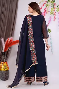 Embroidery Kurti Palazzo with Dupatta-thumb3