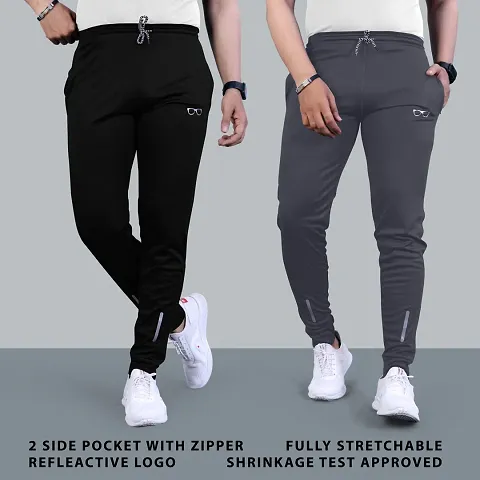 Buy Combo Mens Relaxed Lycra Track Pants / Regular Fit Jogger / Sport Wear  Lower /Perfect Gym Pants /Stretchable Running Trousers /Nightwear and Daily  Use Slim Fit Track Pants with Zipper with