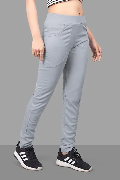 Fflirtygo Women's Cotton Track Pants, Joggers for Women, Women�s Leisure  Wear, Night Wear Pajama, Blue and Grey Color Track Pant with Bone Pockets  for Sports Gym Athletic Training Workout : Amazon.in: Clothing