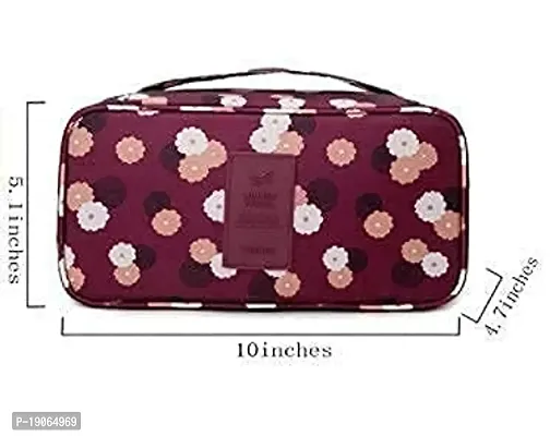 CHANCY Stylish Handy Waterproof  Washable Storage Case Women Bag For Traveling and Storage, Bra Underwear Lingerie Organizer Bag, Cosmetic Makeup Toiletry Bag (Multicolor)-thumb4