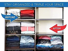 CHANCY Vacuum Storage Reusable Zip lock SPACE Saver Compression Bags For clothes- Vagitables etc. (Pack of 4 bags) 2 Small (40 cm x 60 cm), 2 Medium (50 cm x 70 cm)-thumb2