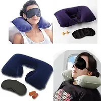 CHANCY (3 in 1) Eye MASK Silk, Super Smooth Sleep Mask with Adjustable Strap(Black), Ear Bud. and Neck Pillow to Support Your Head, Travel Kit Set (Multi Color) + Free Handsfree Pouch-thumb3