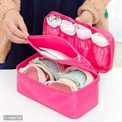 CHANCY Stylish Handy Women Bag for Traveling and Storage Bra Underwear Lingerie Organizer Bag Cosmetic Makeup Toiletry Bag Waterproof  Washable Storage Case Bag (Multicolor)-thumb2