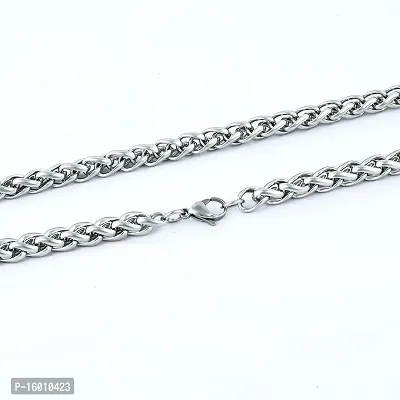 19 Inches, 22 Grams Stunning Designer Metal Silver Chain for Mens  Boys-thumb2