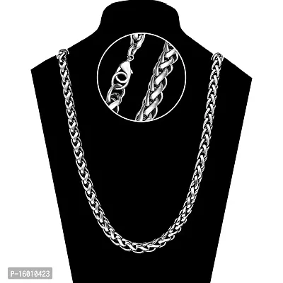 19 Inches, 22 Grams Stunning Designer Metal Silver Chain for Mens  Boys-thumb3