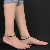 Women and Girls Silver Plated Metal Payal Anklets Indian Traditional Ethnic Fashion Foot Jewellery, Pack of 2 Pair-thumb3