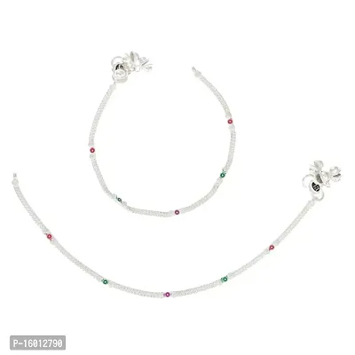 Fancy Designer Silver Plated White Metal Payal Anklets for Girls and Women