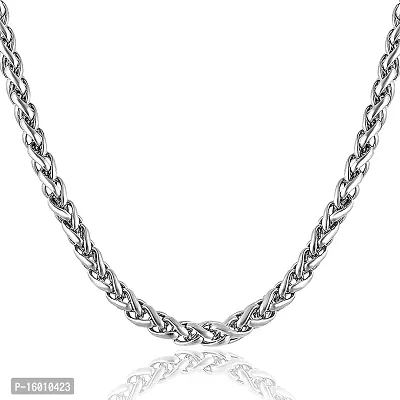 19 Inches, 22 Grams Stunning Designer Metal Silver Chain for Mens  Boys-thumb0