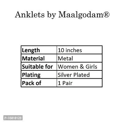 Maalgodam Silver Plated Indian Anklets Payal Gift For Her Gift For Wife Gift For Women-thumb4