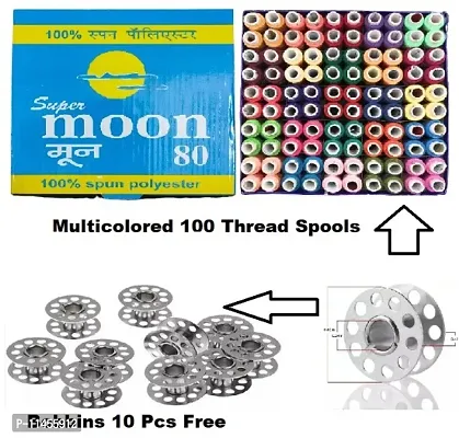 Sewing Thread 100% Spun Polyester Sewing Thread 100 Tubes (25 Shades 4 Tube Each) Ladies Special Thread-thumb0