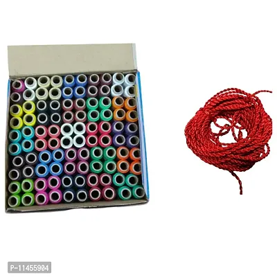 Sewing Thread 100% Spun Polyester Sewing Thread 100 Tubes (25 Shades 4 Tube Each) Ladies Special Thread