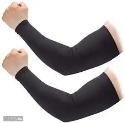 Arm Sleeves, for Men and Women (Black, Free Size)-thumb4
