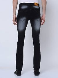 Men's Western Wear Grey Whisker Denim Low Rise Jeans-thumb3