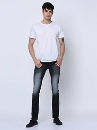 Men's Western Wear Grey Whisker Denim Low Rise Jeans-thumb4