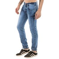 Men's Blue Denim Faded Slim Fit Jeans-thumb1