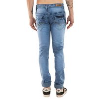 Men's Blue Denim Faded Slim Fit Jeans-thumb3