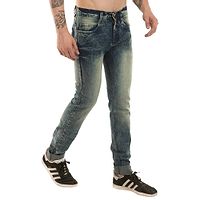 Men's Grey Denim Faded Slim Fit Jeans-thumb2