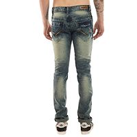 Men's Grey Denim Faded Slim Fit Jeans-thumb3