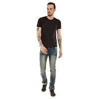 Men's Grey Denim Faded Slim Fit Jeans-thumb4