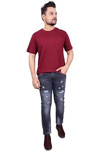 Stylish Grey Distressed Denim Cotton Strechable Jeans For Men-thumb2