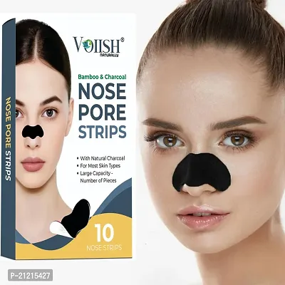 VOIISH Charcoal Blackhead Remover Nose Strips Deep Cleansing Pore Strips(10 Strip)