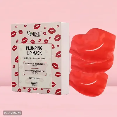 VOIISH Moisturizing Hydrating Strawberry Lip Plumping Anti-Chapped Lip Mask Pack of 10  (Pink)-thumb0