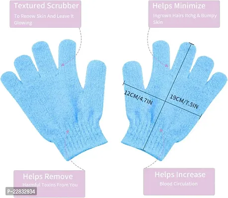 2 Pair Exfoliating Gloves - Shower and Bath Exfoliator Spa Body Scrubber-thumb2