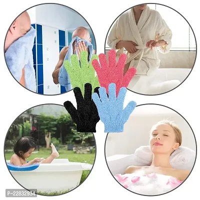 2 Pair Exfoliating Gloves - Shower and Bath Exfoliator Spa Body Scrubber-thumb3