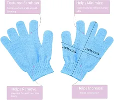 VOIISH 2 Pair Body Gloves Bath Scrub Wash Skin Sponge Towel Dead Skin Brush Scrub-thumb2