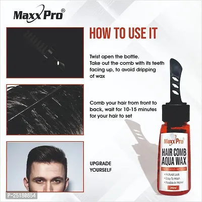 MaxxPro Aqua Comb Soft Touch Hair Wax For Men Gel Long-Lasting High Shine Hair Wax  (260 ml)-thumb2