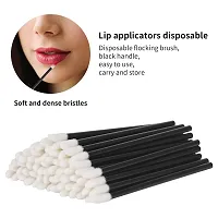 VOIISH Make Up Disposable Lip Brush/Lipstick Lip Gloss Wands/Eyeshadow Brushes Applicator Tool Makeup Beauty Tool Kits Travel Friendly (Black, Pack of 50pcs)-thumb3