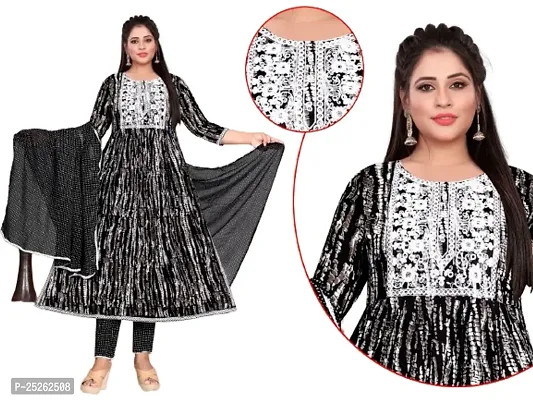 Stylish Cotton Kurta, Bottom and Dupatta Set For Women