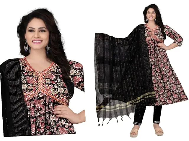 Stylish Kurta, Bottom and Dupatta Set For Women