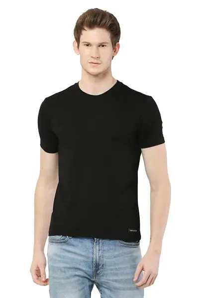 Solid Printed Round Neck T-Shirts