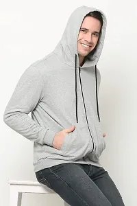 AMEYS ALMUDA Men's Cotton Hooded Neck Hoodies (Color: Light Grey)-thumb3