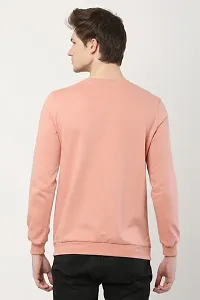 AMEYS ALMUDA Fleece Round Neck Solid Sweatshirt for Men (Peach)-thumb4