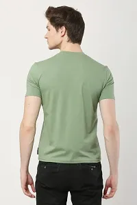 AMEYS ALMUDA Men's Cotton Fabric Printed Regular Fit T-Shirts - Solid Printed Halfsleeve Round Neck T-Shirts (M, Olive Green)-thumb2