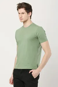 AMEYS ALMUDA Men's Cotton Fabric Printed Regular Fit T-Shirts - Solid Printed Halfsleeve Round Neck T-Shirts (M, Olive Green)-thumb4