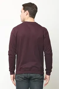 AMEYS ALMUDA Fleece Round Neck Solid Sweatshirt for Men (Purple)-thumb3
