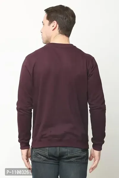 AMEYS ALMUDA Fleece Round Neck Solid Sweatshirt for Men (Purple)-thumb4