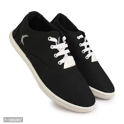 KANEGGYE Comfortable Men's Casual Shoes - Latest Fashion Running, Sports, Walking Outwear Shoes for Men [ Black, 9 UK]