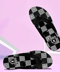 Trendy Black Canvas Printed Slipper For Men-thumb2