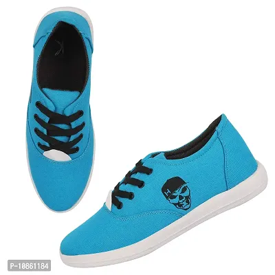KANEGGYE Sky Blue Canvas Shoes for Men's-8UK