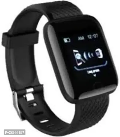 ID116 Smart Watch for Womens, Bluetooth Smartwatch Touch Screen Bluetooth Smart Watches for Android iOS Phones  Strap Colour : Black  Strap Material : Silicon  Net Quantity (N) : 1  1.3 inch large scr-thumb0